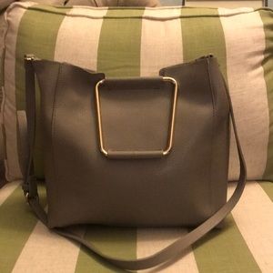 Zara gray leather handbag